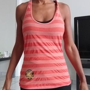 Shocktop striped razorback tank top